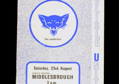 Carlisle v Middlesbrough 23.08.1969