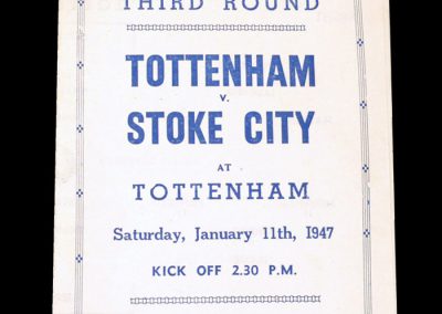 Spurs v Stoke 11.01.1947 - FA Cup 3rd Round (Pirate)