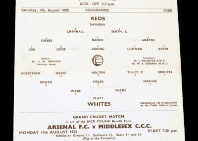Reds v Whites 1st Practice Match 09.08.1952