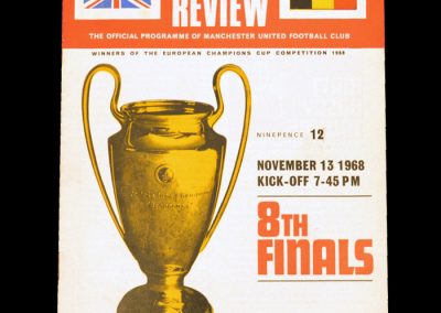 Man Utd v Anderlecht 13.11.1968 - European Cup 2nd Round 1st Leg