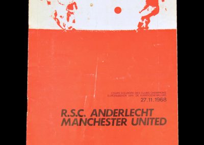 Anderlecht v Man Utd 27.11.1968 - European Cup 2nd Round 2nd Leg