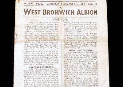 Charlton v West Brom 06.02.1954