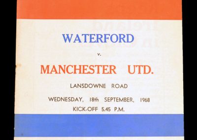 Waterford v Man Utd 18.09.1968 - European Cup 1st Round 1st Leg