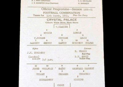 Crystal Palace Reserves v Swindon Reserves 11.03.1961