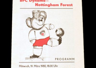 Dynamo Berlin v Notts Forest 19.03.1980 - European Cup Quarter Final 2nd Leg