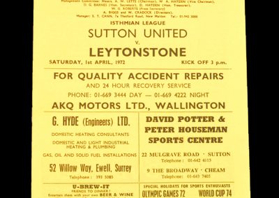 Sutton v Leytonstone 01.04.1972
