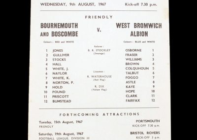 Bournemouth v West Brom 09.08.1967