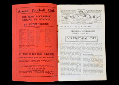 Arsenal v Sunderland 31.08.1935