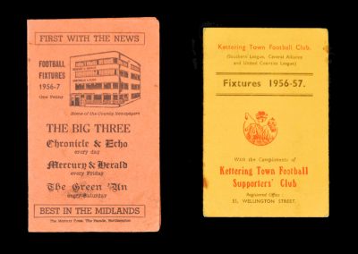 Fixture Cards 1956/1957 Season