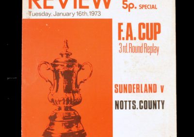 Sunderland v Notts County 16.01.1973 - FA Cup 3rd Round Replay 2-0