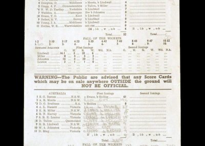 England v Australia 14.08.1948 (Bradman gets a duck and finished with a test average of 99.94)