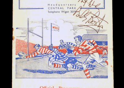 Wigan v Barrow 21.11.1953 (debut and signature)