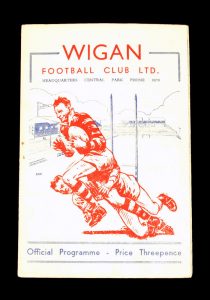 Wigan v Warrington 02.01.1956 (only time Bevan in direct opp)