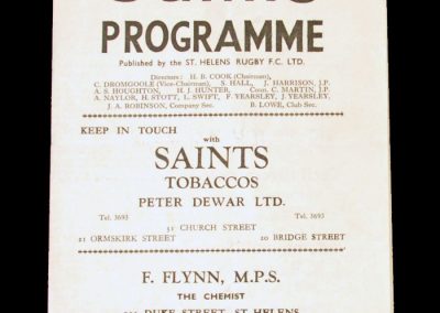 Wigan v St Helens 26.12.1958 (1st opposing Van Vollenhoven)