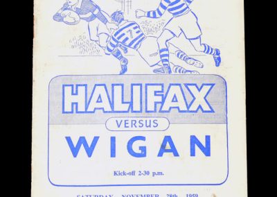 Wigan v Halifax 28.11.1959 (200th for Wigan)