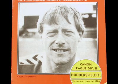 Middlesbrough v Huddersfield 01.01.1986