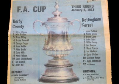 Derby v Notts Forest 08.01.1983 - FA Cup 3rd Round