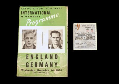 England v West Germany 01.12.1954 (Pirate & Ticket)
