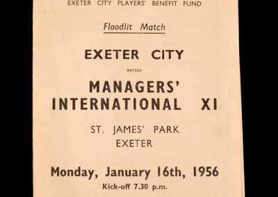 Exeter v Managers 11 16.01.1956