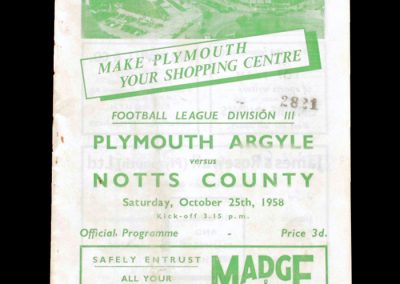 Plymouth v Notts COunty 25.10.1958