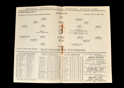 Arsenal v Wolves 24.03.1934