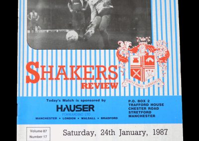 Middlesbrough v Bury 24.01.1987 (Freight Rover Trophy)
