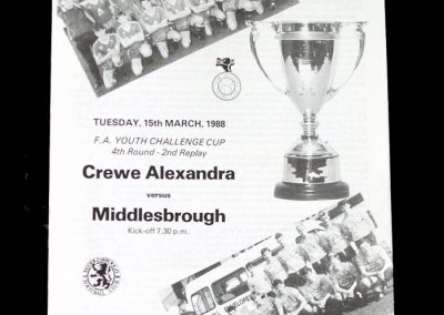 Middlesbrough Youth v Crewe Youth 15.03.1988 (FA Youth Cup 4th Round 2nd Replay)