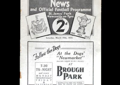 Newcastle v Arsenal 25.03.1933