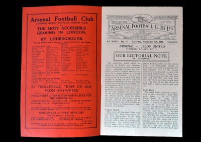 Arsenal v Leeds 05.11.1938