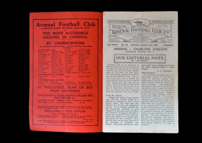 Arsenal v Charlton 21.01.1939