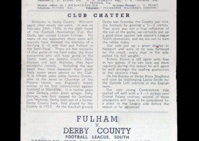 Fulham v Derby 01.09.1945