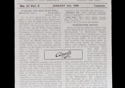 Aston Villa v Man Utd 10.01.1948 (FA Cup 3rd Round - 4-6 result)