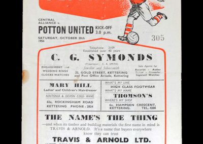 Kettering Reserves v Potton Utd 20.10.1956
