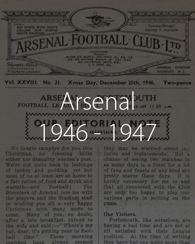 Old Football Programmes Arsenal 1946 1947 season programmes