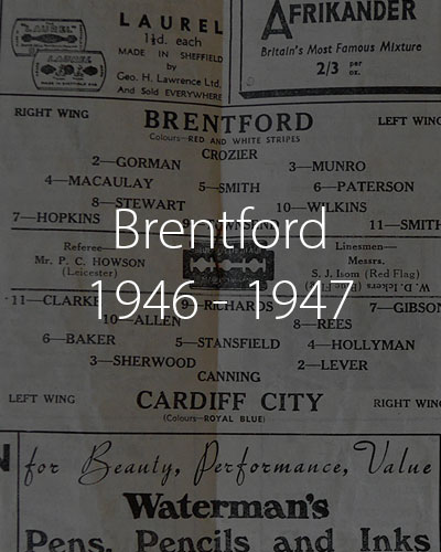 Old Football Programmes Brentford 1946 1947 Season Feature Image