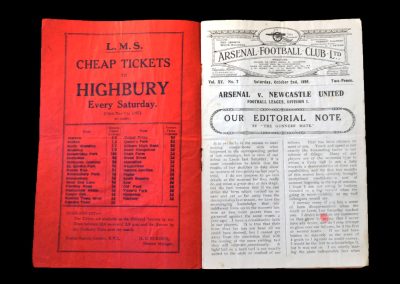 Arsenal v Newcastle 02.10.1926