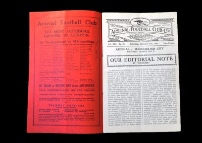Arsenal v Man City 21.01.1933