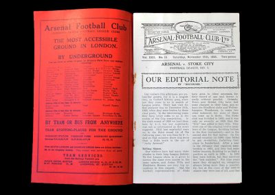 Arsenal v Stoke 18.11.1933