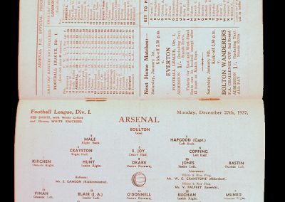 Arsenal v Blackpool 27.12.1937