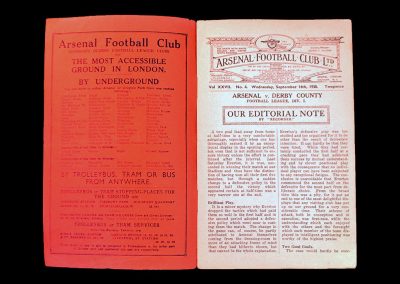 Arsenal v Derby 14.09.1938