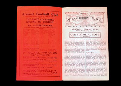 Arsenal v Grimsby 08.10.1938