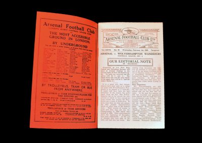 Arsenal v Wolves 01.02.1939