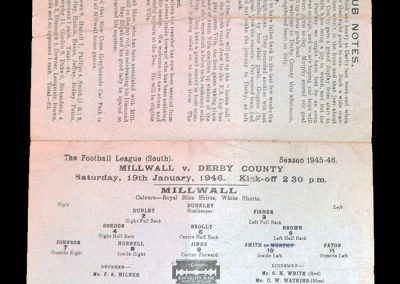 Millwall v Derby 19.01.1946