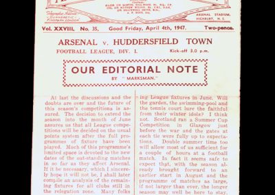 Arsenal v Huddersfield 04.04.1947
