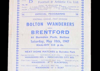 Bolton v Brentford 10.05.1947