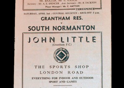 Grantham Reserves v South Normanton 02.04.1955